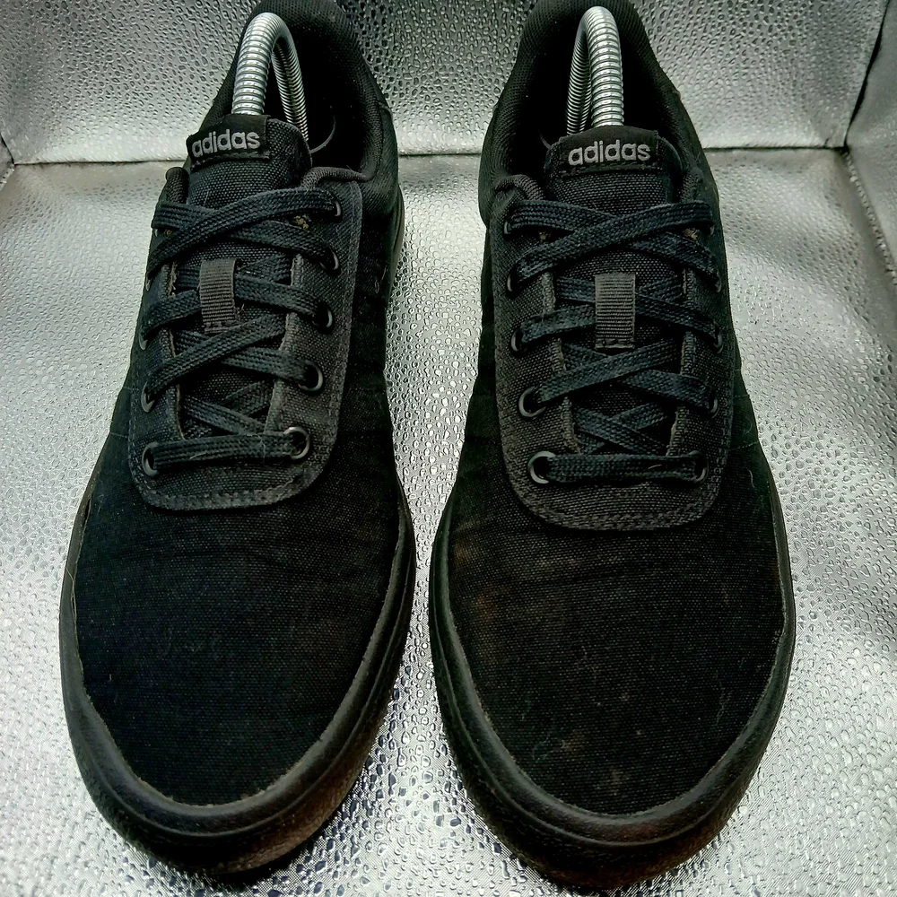 Adidas Black Canvas Sneakers for Everyday Comfort Men's Size 9